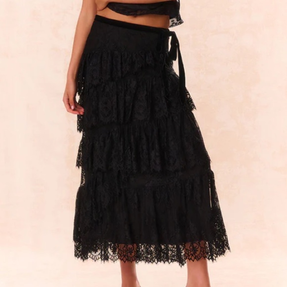 Love Shack Fancy Lace Maxi Skirt - New